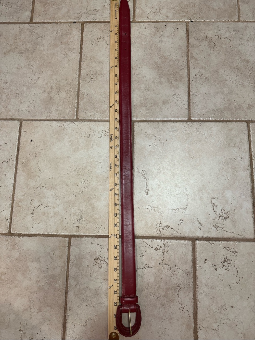 VTG Coach Red Burnished Cowhide Leather Belt #3901 Size Medium - Picture 8 of 9